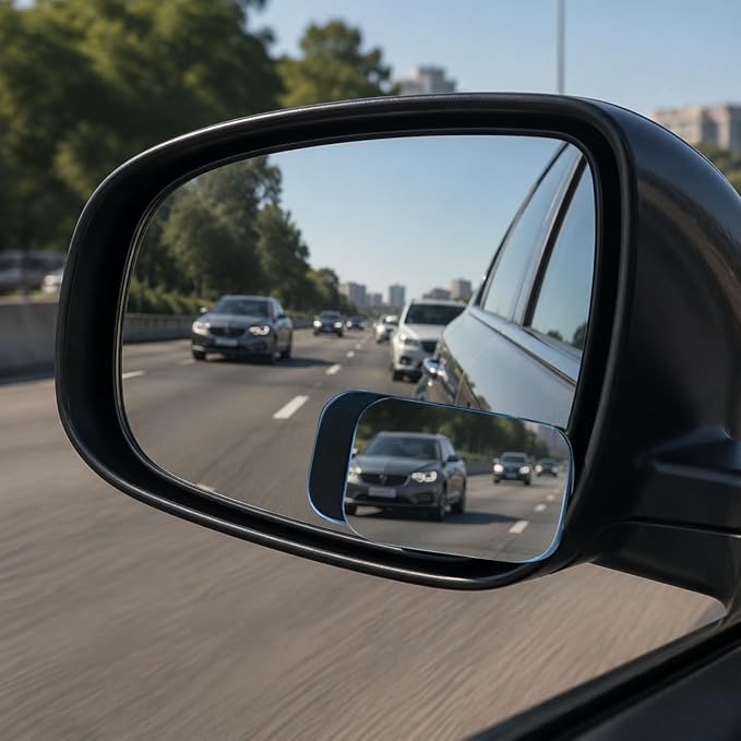 Blind Spot Mirrors - 2 Pack Rectangle HD Glass Frameless Convex Rear View Mirror with Wide Angle Adjustable Stick for Cars, Trucks, And Motorcycles Stuff Rearview Mirror Accessories Decor
