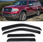 Window Visors Rain Guards for 97-17 Ford Expedition 98-17 Lincoln Navigator | Window Deflectors, Vent Visor, Sun Shades, Window Shields, Dark Smoke, Car Accessories, Tape-on Outside