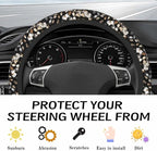 Steering Wheel Cover Accessories Neoprene Cover, Breathable Non-Slip Easy to Install Suitable for Women Men, 14.5-15.5 Inch for Car SUV Van Truck Universal - Beauty Floral