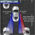 2PCS Rectangle Blind Spot Mirror for Car, Frameless Adjustable Wide Angle Mirror, Universal Side Rear View Mirror, Stick-on Design, HD Glass Convex Mirror for Cars, Trucks, SUVs (Frameless)