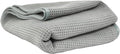 Waffle Weave Gray Matter Microfiber Drying Towel - 25" x 36", Premium Blend Microfiber Towel with Soft-Banded Edging for Scratch-Free Car Drying, Ultra Absorbent