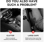 2PCS Car Seat Gap Filler, Automotive Seat Organizer Fill The Gap Between Seat and Console, Universal Car Storage Box Inserts Fill The Gap Between Seat &Console for Coins Wallets Keys (Brown)