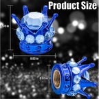 4PCS Crown Bling Tire Stem Valve Caps, Crystal Diamond Car Wheel Tire Valve Caps Universal Copper Core Stem Covers for Cars, SUV, Trucks, Bikes, Motorcycles, Bicycles (Blue)