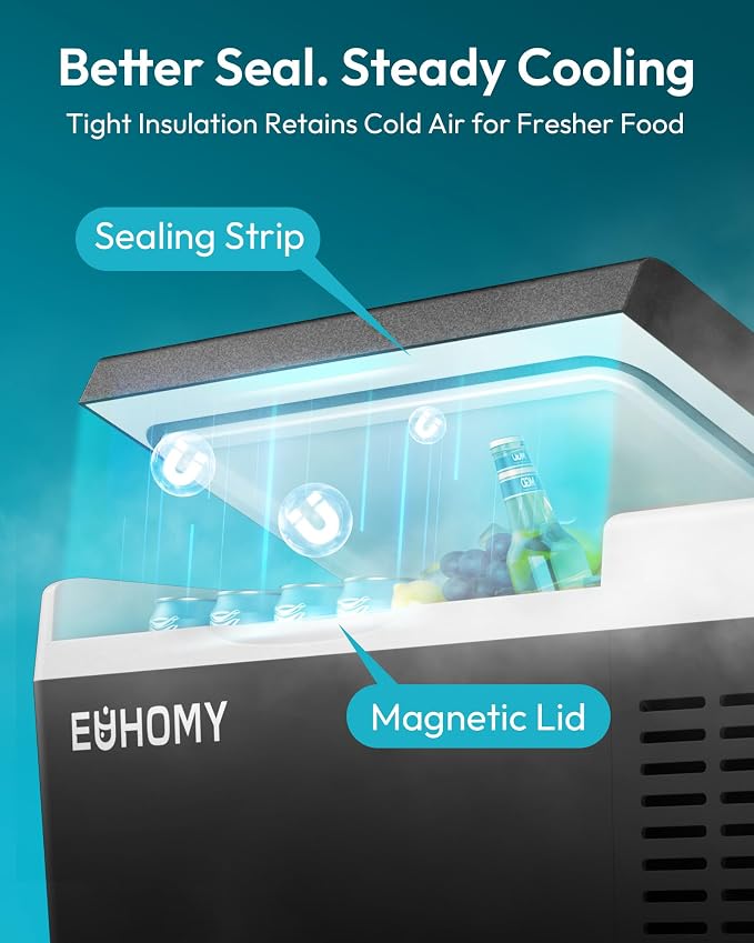 12 Volt Refrigerator, 19QT(18L) Compressor Electric Cooler APP Control, Car Fridge -4℉~68℉, Portable Refrigerator 12/24V DC 100-240V AC, Portable Freezer for Camping, Travel, Boat