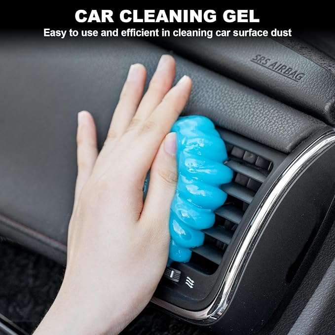 Car Detailing Kit, Car Interior Detailing Kit, Including 7Pcs Auto Detailing Brushs and 200g Cleaning Gel (25% More Than 160g) Storage Bag, Car Accessories