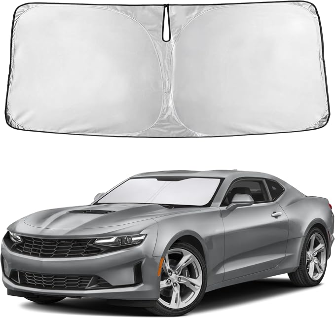 Windshield Sunshade Compatible for Chevrolet Camaro 2016-2023 2024 2025, Sun Visor for Front Windshield & Window Sun Shade Cover, UV Heat Blocker & Protector, Car Accessories