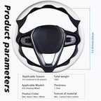 3pcs Car Steering Wheel Cover,Anti-Skid Carbon Fiber Steering Wheel Protector for Men Women,Multiple Color Options,Universal for Most Car Interiors Accessories (White 3PCS)