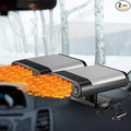 2 Pcs 12V 150W Portable Car Heater Defroster 2 in 1 Modes Automobile Windscreen Fan Heating and Cooling Windshield Fan Defroster Demister with Plug into Cigarette Lighter (Grey)