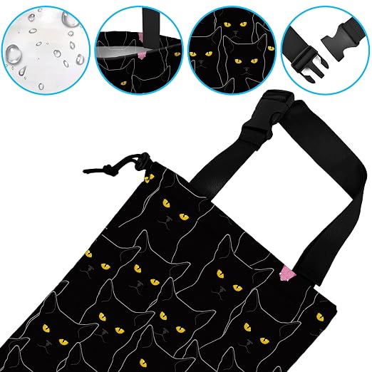 Car Trash Bag Hanging Black Cats Car Trash Can Waterproof Garbage Bag Hanging for Car Back Seat