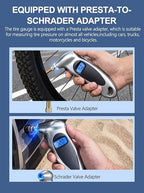 Digital Tire Pressure Gauge 150 PSI, Accurate in 0.1 Increments,1 Pack Tire Pressure Gauge with Backlight LCD, 4 Units (PSI/Bar/Kgf/cm²/KPA) Applicable to Car Truck Bicycle, Silver