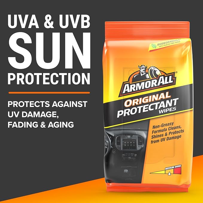 Car Protectant Wipes, Interior Car Wipes with UV Protection Against Cracking and Fading, 60 Wipes