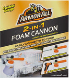 2-in-1 Foam Cannon Kit for Garden Hoses and Power Washers | 3-piece car washing kit with 40-ounce reservoir, marked fill lines, and compatibility with 500 to 3,500 PSI units