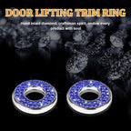 4 Pcs Bling Car Inner Door Lock Covers, Crystal Pull Rod Bolt Stickers, Sparkly Rhinestones Auto Door Bolt Decorations, Vehicle Lock Pin Cap Decors for C Class C200L GLC260 C260L (Blue)