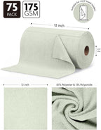 Microfiber Cleaning Cloth Roll- 75 Sheets, 12"x12"(MossGreen) | Super Absorbent, Lint-free, Tear-away Microfiber Towel Roll, for All-Purpose Cleaning, Reusable Alternative to Paper Towels