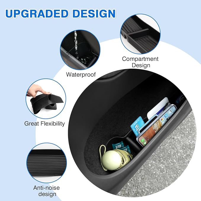 Car Door Side Storage Box and Trash Can for 2020-2024 Tesla Model Y (Not for Juniper) Accessories Front Rear Door Insert Tray Organizer Slot Storage Protector with Trash Can 6PCS