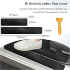 4 PCS Car Door Sill Protector, 3D Carbon Fiber Auto Door Entry Edge Guard Protection Trim, Anti-Scratch Threshold Cover Strips, Sill Protection Sticker for Car SUV Truck (Black)