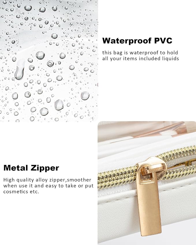 Clear Makeup Bag Small, TSA Approved Portable Toiletry Bag with Zipper Cosmetic Travel Bag Makeup Organizer Case Mini Makeup Pouch for Purse Car Organizer Bag for Women Men
