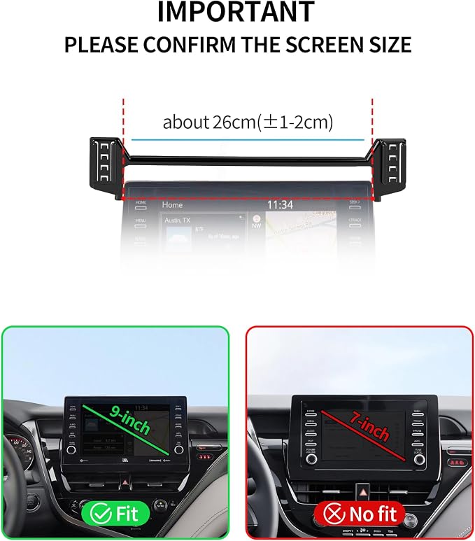Car Phone Holder for Toyota Camry/ Hybrid 2021-2024 Accessories 9" Screen | Magsafe Magnetic Cell Phone Mount Clip Compatible with iPhone, 3D fit Stable Dashboard GPS Navigation Bracket Cradle Stand
