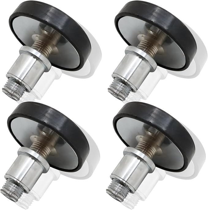 4-Pack 38mm Car Lift Rubber Pads Screw Up Heightening Feet for 2 Post Lift Round Tray Adapter Pad 38mm Shaft Diameter Universal Fit Heavy Duty Rubber
