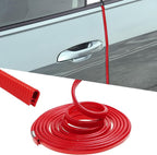 16.4FT(5M) Car Door Edge Guards, Car Door Protector, Rubber U Shape Car Trim Door Protectors Seal, Car Exterior Accessories Aluminum Boat Edge Trim Guards No Glue Required for Most Cars (Red)