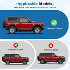 1797 2PCS Front Door Handle Storage Box fit for Ford Bronco 2021 2022 2023 2024 2025 2026 Accessories Car Pocket Organizer with Anti-Slip Black ABS Plastic (Not for Sport)