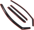 WD2-358i Dark Smoke 4 Pcs Set Window Visor (in-Channel) Deflector Rain Guard Compatible with 2004-2015 Nissan Titan Crew Cab