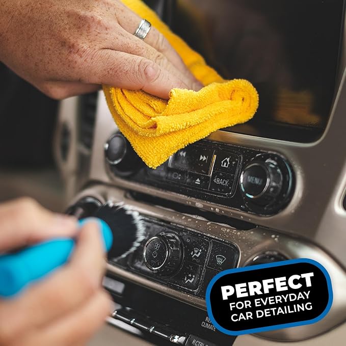 Edgeless 365 Microfiber Towels (10-Pack) Premium 70/30 Blend, Professional Polishing, Wax Removal, Auto Detailing, 365gsm, 16in x 16in, Gold