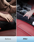 Car Seat Gap Filler, 2 PCS No Drop Seat Guard Drop Seat Gap Fillers Between Seat and Console Stop Things from Dropping Phone and Key Storage (BLACK-01)