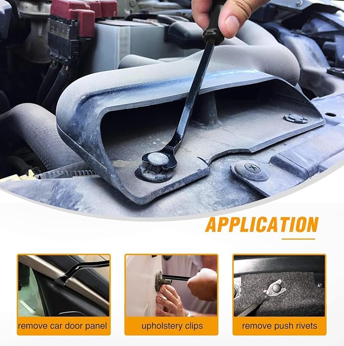 5 PCS Nylon Auto Trim Removal Tool Kit No-Scratch Removal Tool Kit for Car Clip Panel & Audio Dashboard Dismantle Black