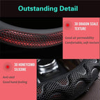 Steering Wheel Cover Great Grip with 3D Honeycomb Anti-Slip Design, Universal 14.5-15 Inch (Wine Red)
