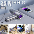 Car Vacuum Portable Cordless 20000PA High Power 4-in-1 Compressed Air Duster & Air Blower & Pump Hand Held Vacuum with Brushless Motor for Car, Home, Office,Camping Ideal Gifts for Men & Women