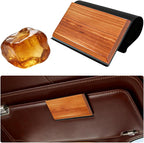 Wood Car Air Freshener,Magnetic Wood Car Fresheners Long Lasting for Absorbing Unpleasant Smells,Reusable Wooden Cars Freshener Cars Interior Accessories for Truck & SUVs (Amber)