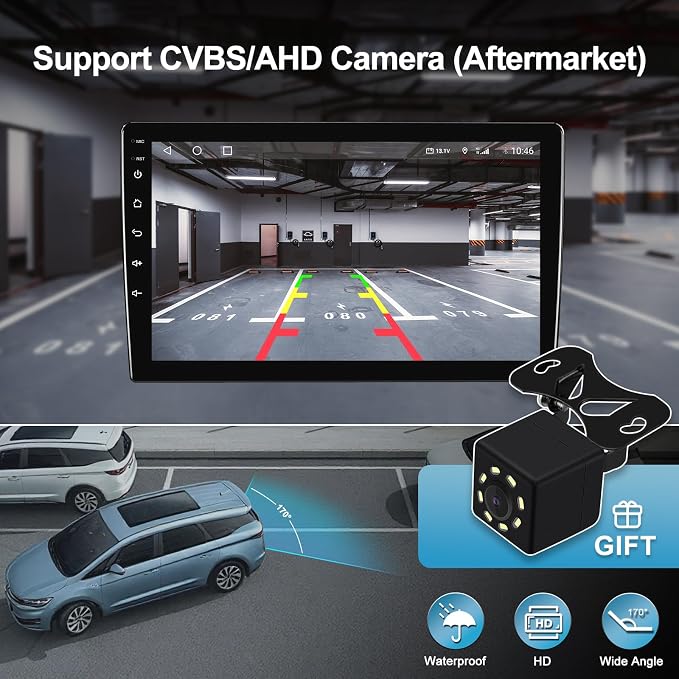 2+64G Android 14 Double Din Car Stereo for Kia Optima K5 2011-2015 with 9 Inch Touchscreen, Wireless Carplay/Android Auto, GPS, Bluetooth, FM/AUX-in, Steering Wheel Controls, Backup Camera
