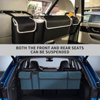 Car Trunk Organizer, Backseat Hanging Large Storage with Adjustable Straps,Waterproof PVC Collapsible Cargo Bag, Car Interior Accessories for Auto SUV MPV (White)