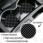 Polka Dots License Plate Frames，Polka dots Car Accessories for Women and Men ，Cute License Plate，Aluminum License Plate Frame Fits Standard US Vehicles Size 12.2 x 6 Inch (Black-Polka dots)