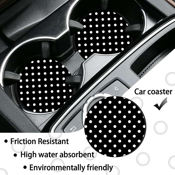 Polka Dots License Plate Frames，Polka dots Car Accessories for Women and Men ，Cute License Plate，Aluminum License Plate Frame Fits Standard US Vehicles Size 12.2 x 6 Inch (Black-Polka dots)