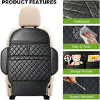 Seat Back Protectors for Kids Car Kick Mats with Large Pocket Organizer Waterproof Dustproof Anti-Scratch Front Seat Back Cover Fits Most Vehicles 2PCS