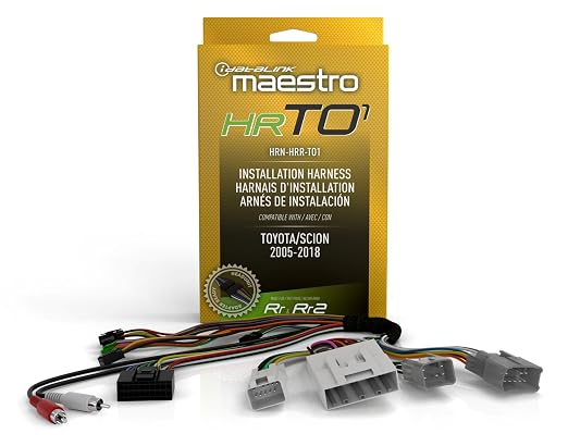 Maestro HRN-HRR-TO1 T-Harness for Select Toyota & Scion Vehicles 2005-19, replace the factory radio while retaining steering wheel controls & use of amp (ADS-MRR or ADS-MRR2 module required)
