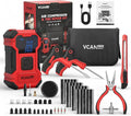 Flat Tire Repair Kit with Air Compressor, 150PSI Portable Air Pump with Auto-Stop & LED, Heavy Duty Tire Plug Kit for Car, SUV, Truck, Jeep, Motorcycle, Roadside Emergency Assistance（Red)