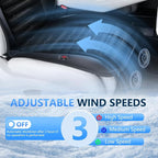 Cooling Car Seat Cover, 12V-24V Ventilated Seat Cushion Cooling Car Seat Pad for Summer Driving with 2 Powerful Turbo Fans 3-Speed Temperature Adjustable Universal Fit for Car SUV Truck Van