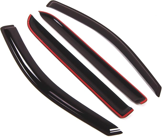 Outside Mount Window Vent Visors Rain Guards Compatible with Lincoln Mark LT 2006-2008 | Side Window Wind Deflectors Rain Shields | Smoke Tinted, 4 Pcs Set, DGWV-166-2