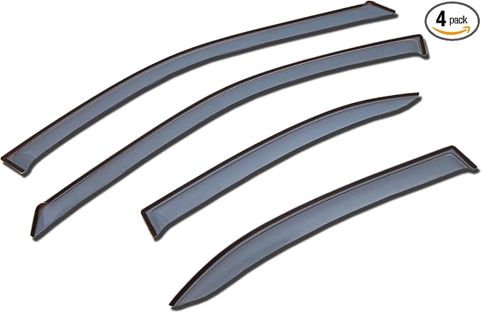 Outside Mount Window Vent Visors Rain Guards Compatible with Cadillac Escalade Extended 2015-2016 | Side Window Wind Deflectors Rain Shields | Light Grey, 4 Pcs Set, LGWV-763