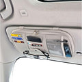Car Sun Visor Organizer, Multi-Pocket Visor Organizer Storage Pouch for Cars, SUVs & Trucks with Double Zippers, Elastic Bands & Glasses Clip - Organizes Essentials Keep Tidy (Cream Grey)