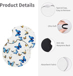 Butterfly Blue Steering Wheel Cover Beauty Butterflies Steering Wheel Cover Butterflies Car Accessories Butterfly Decoration Anti-Slip Universal Breathable 14-15 in 2 Car Cup Coasters for Women