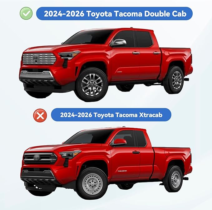 Window Visors Rain Guards for 2024 2025 2026 Toyota Tacoma Double Cab, Out-Channel Window Vent Wind Deflectors Visors Shades for 24 25 26 Tacoma 4 Full-Size Cab