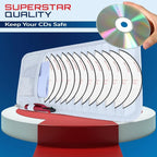 CD Case Holder for Car - Sun Visor Organizer for 12 CD’s/Dvd’s, 1 Mesh Pocket & 1 Horizontal Pen Holder - Safe, Ergonomic Design (WHite)