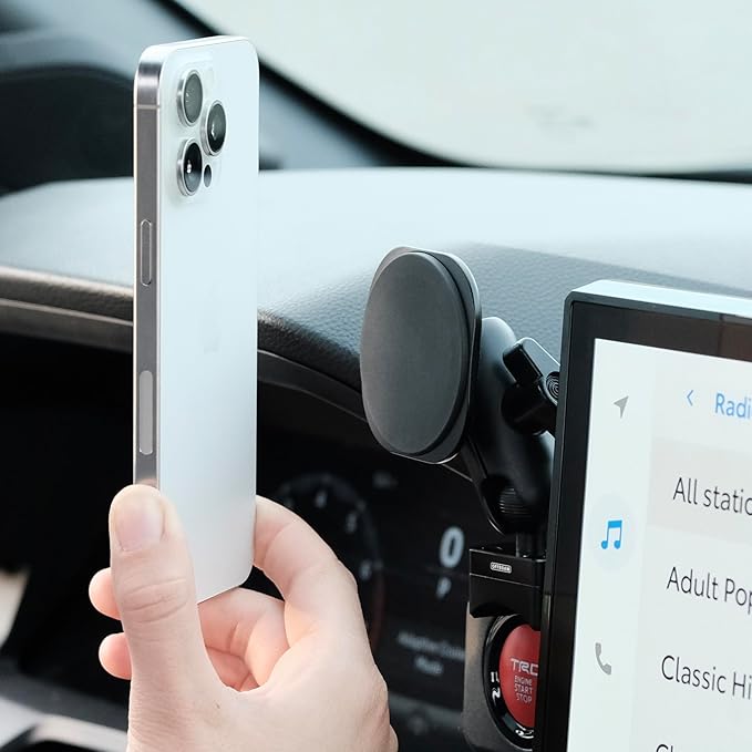 Non-Charging Phone Mount Made for MagSafe and Made for Toyota Tacoma 2024-2026 and Made for 4Runner 2025-2026, Aluminum, Dashboard Mounting, 360-Degree Adjustable, High Strength Magnets
