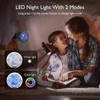 8000mAh Portable Stroller Fan, 27H Ultra-long Battery Life Detachable 4 Speed 360°Rotate LED Night Light with 2 Modes, USB Rechargeable Handheld Cooling Fan for Travel/Car Seat/Bedroom