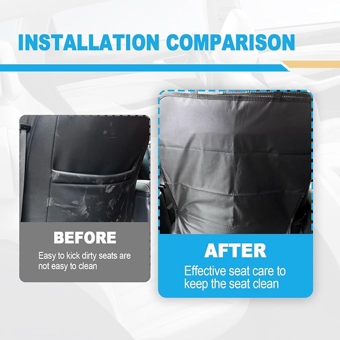 2 Pack Car Kick Mats Back Seat Protector, Seat Back Protector for Vehicles to Protect from Dirt, Mud and Scratches, Fits Most SUVs and Vans, Waterproof Oxford Durable Car Seat Back
