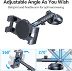 Tablet Holder for Car iPad Holder for Car【Windshield+Dash】Suction Cup ipad Mount for Truck Stand【360° 】Tablet Car Mount soporte de telefono para carro for All 4.7"-12.9" Apple iPad Samsung Galaxy Tab